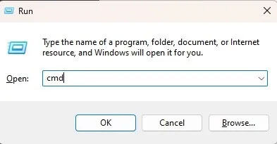 Mở CMD với quyền admin