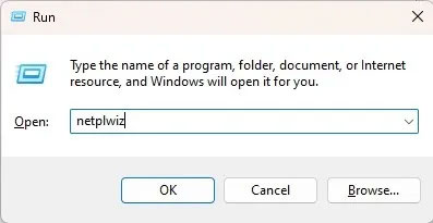 Nhập netplwiz