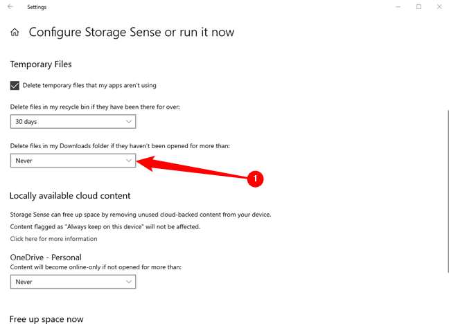 Select the options you want, paying careful attention to the option that will clear old downloads automatically. 